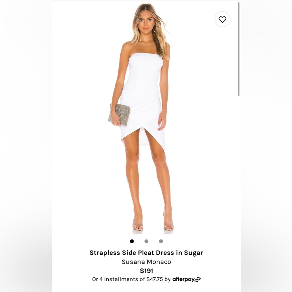 Susana Monaco Strapless Side Pleat Dress from Revolve